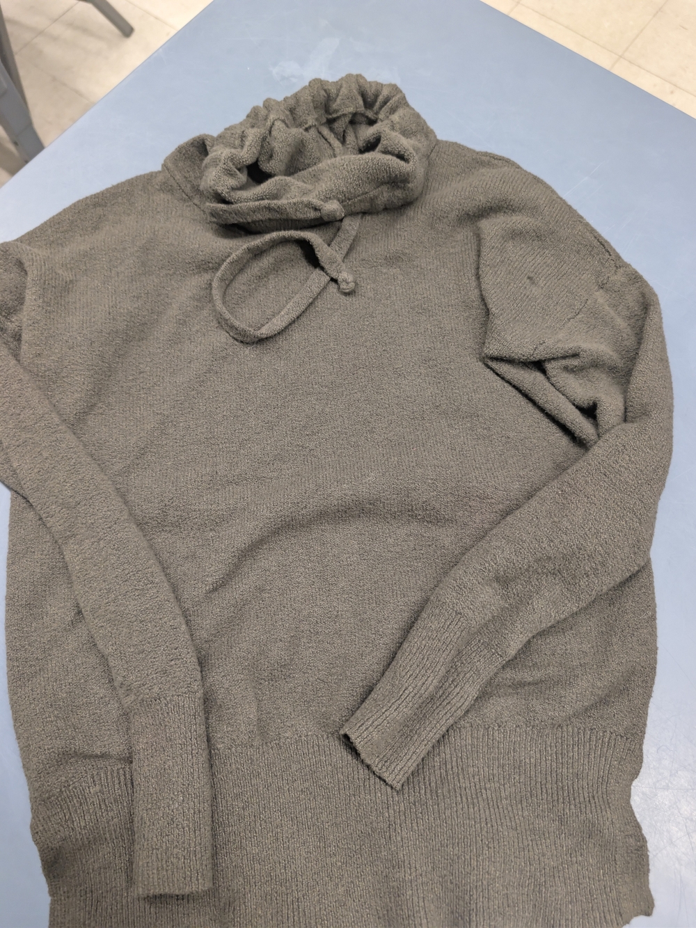 Ruby Moon Olive Green Cowl Neck Drawstring Sweater - Size Large
